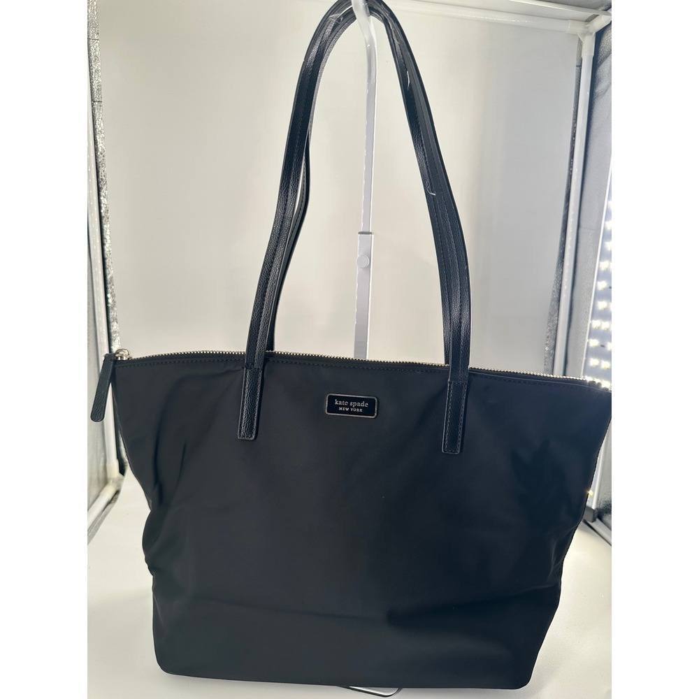 Kate Spade Chelsea Black Nylon Large Tote Bag Shoulder Purse WKR00562